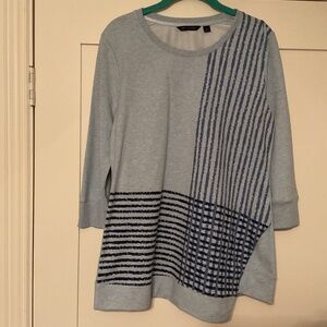 Ladies Blue Knit Top H by Halston Size Small